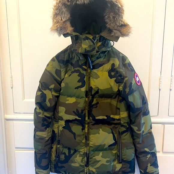 Canada Goose Chelsea Coyote Fur Parka Coat in Classic Camo sz XS/P - Picture 4 of 13